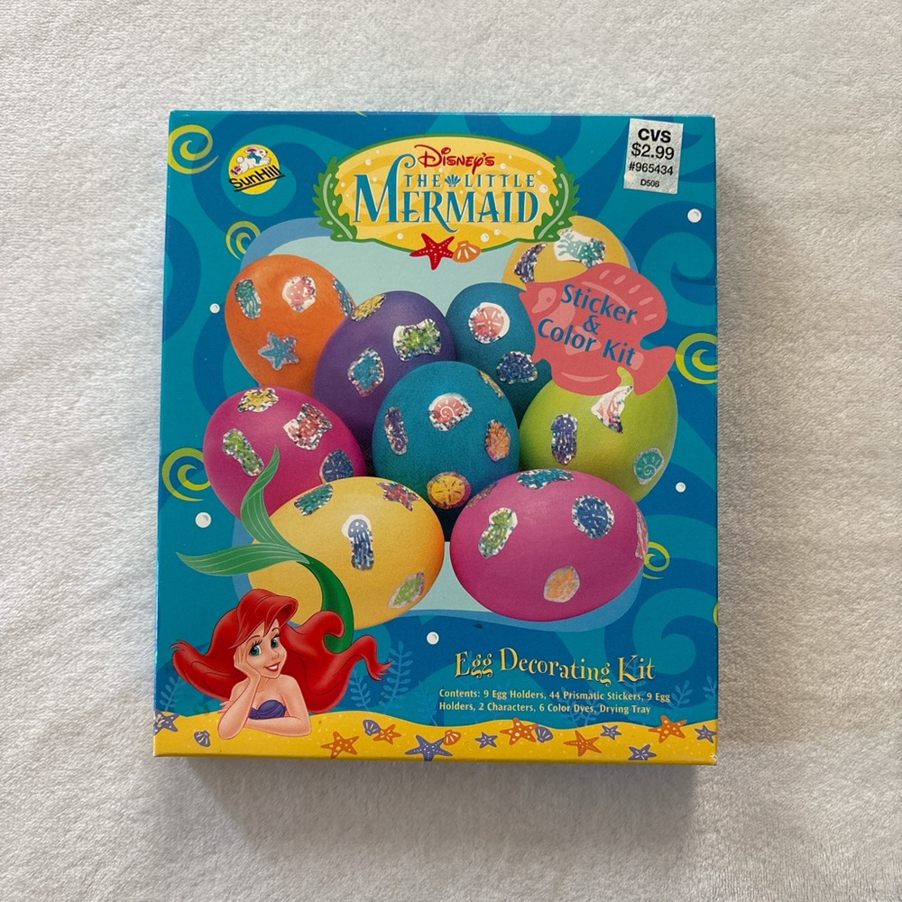 Disney The Little Mermaid Egg Decorating Kit Sticker & Coloring - Sun Hill